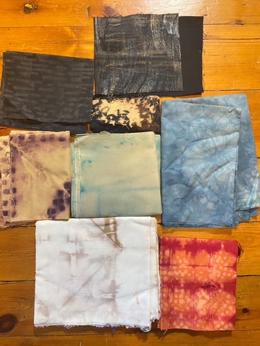 Lot hand dyed fabric - lot, remnants